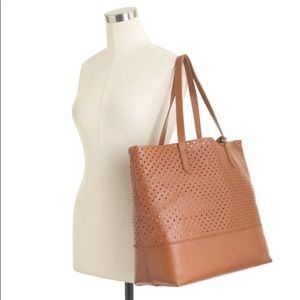 J Crew Downing Tote in Perforated Leather